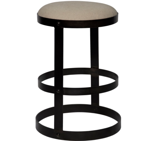 Dior Counter Stool, Black Metal