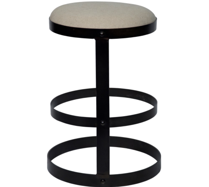 Dior Counter Stool, Black Metal