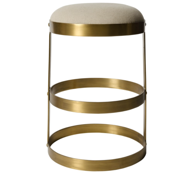 Dior Counter Stool, Antique Brass