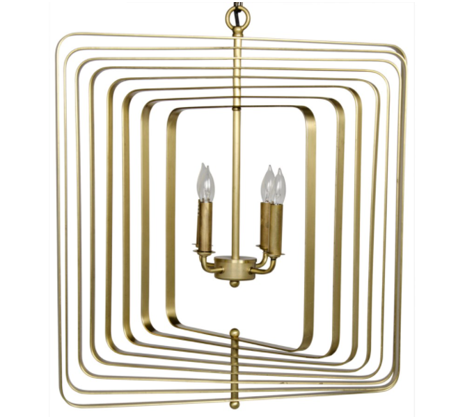 Dimaclema Chandelier, Small, Antique Brass