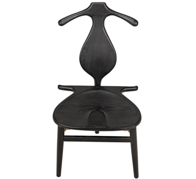 Figaro Chair with Jewelry Box, Charcoal Black