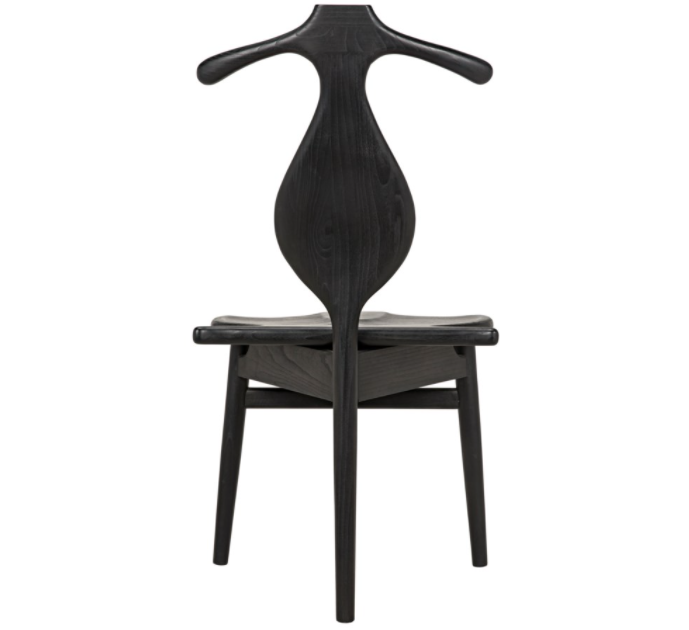 Figaro Chair with Jewelry Box, Charcoal Black