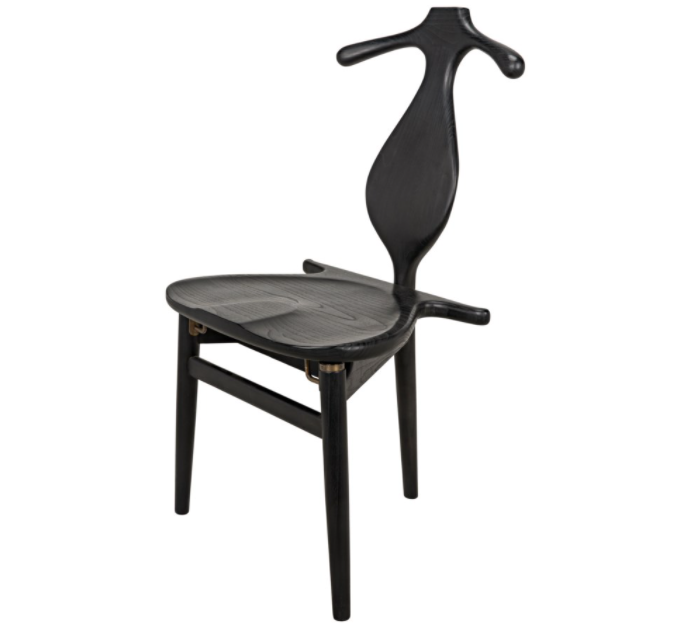 Figaro Chair with Jewelry Box, Charcoal Black