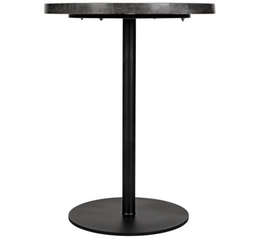 Ford Stone Top Side Table, Black Metal, Tall