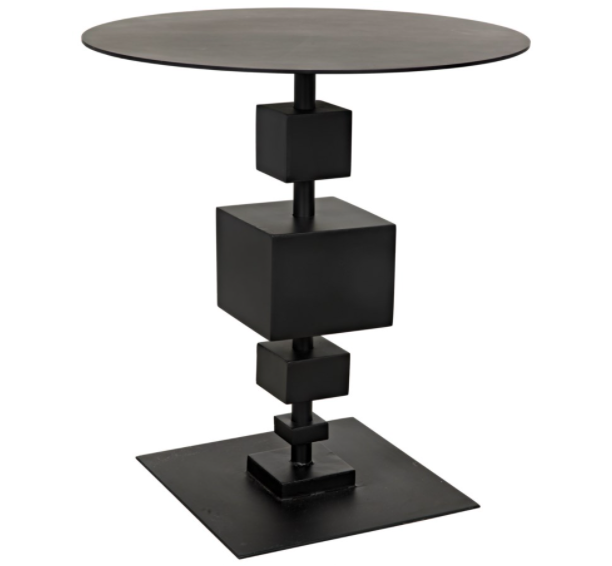 Gropius Side Table, Black Metal