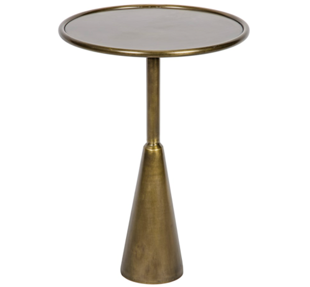 Hiro Side Table, Antique Brass