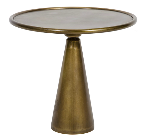 Hiro Side Table, Short, Antique Brass