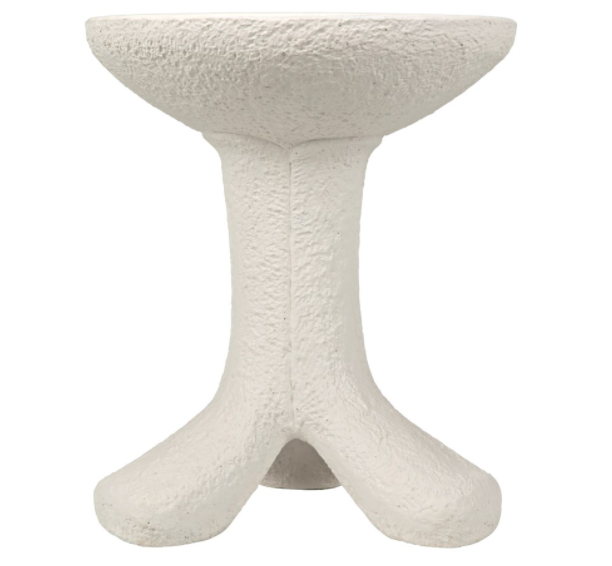 Laramy Side Table, White Fiber Cement