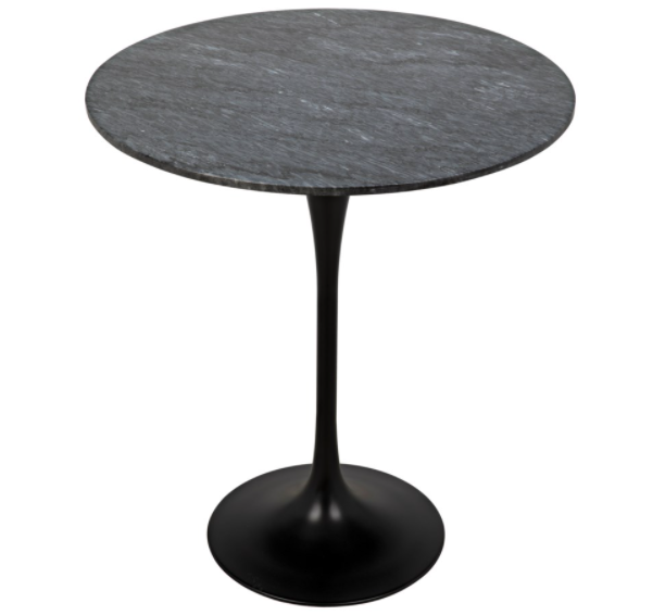 Laredo Bar Table 36", Black Metal with Black Stone Top