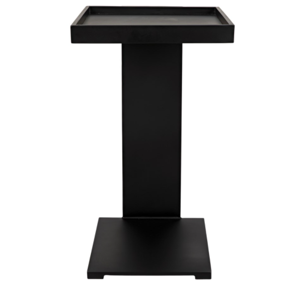 Ledge All Metal Side Table, Black Metal