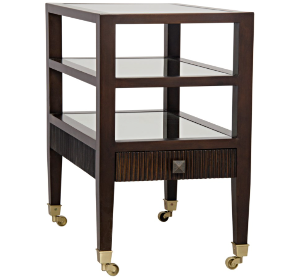 Lesly Side Table, Distressed Brown