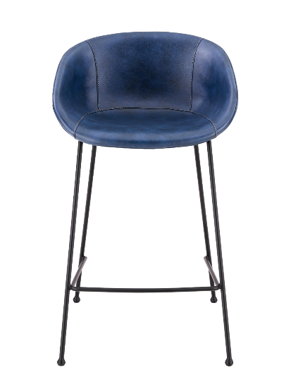 Zach-C Counter Stool - Dark Blue,Set of 2