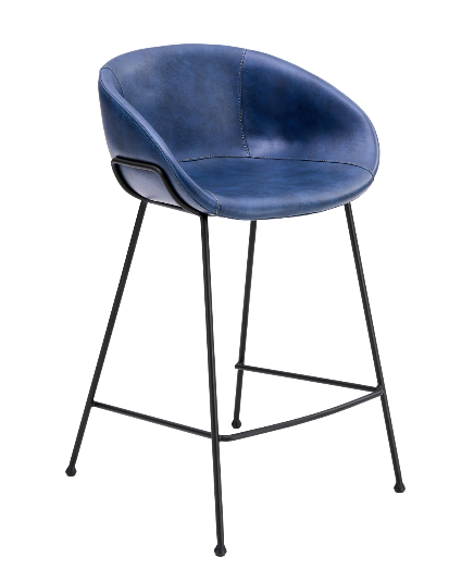 Zach-C Counter Stool - Dark Blue,Set of 2