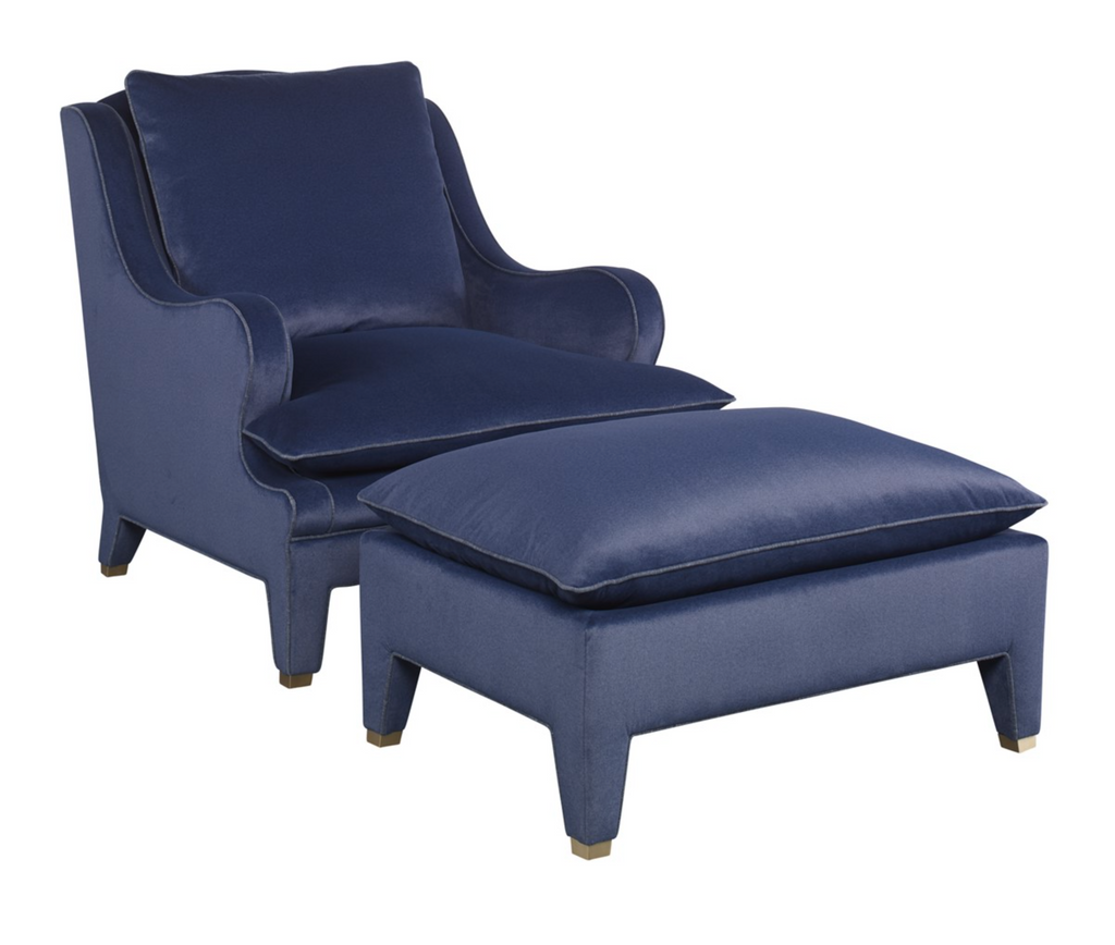 Morocco Lounge Chair - Navy Velvet