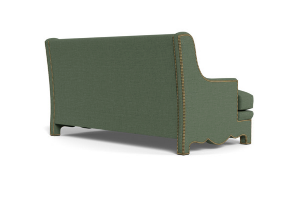 Nailhead Sofa - Olive with French Brass Nailheads