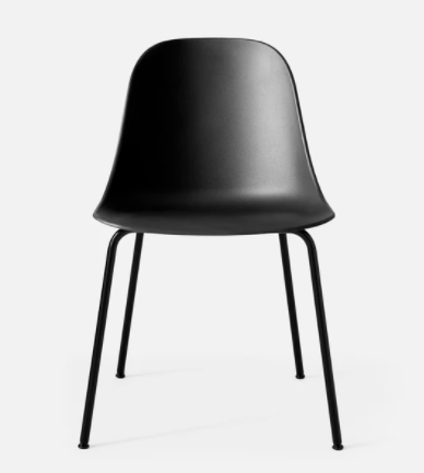 Harbour Dining Side Chair, Black Legs, Black Shell Seat