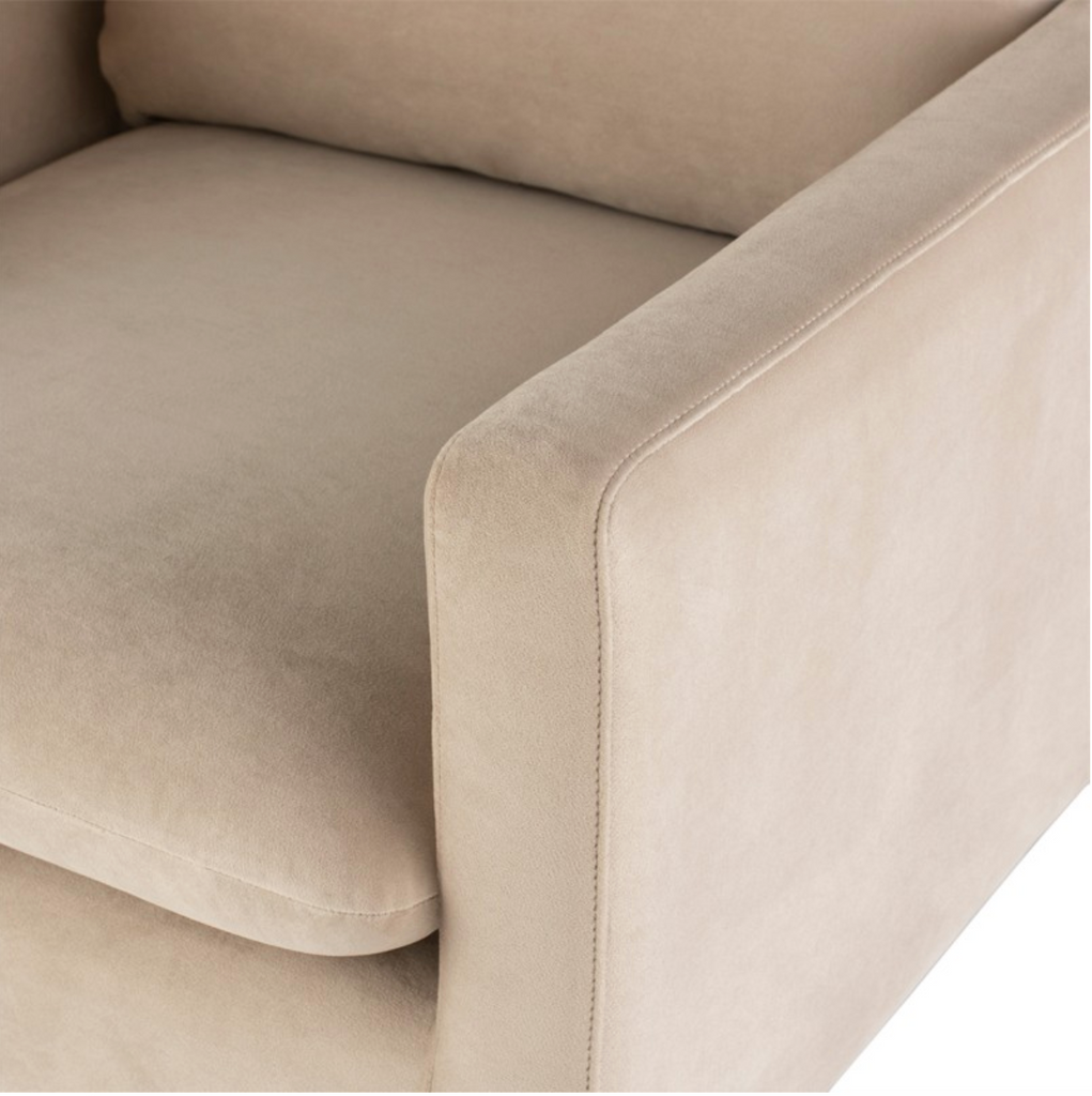 Anders Lounge Chair - Nude with Brushed Gold Legs