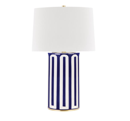 Borneo Table Lamp - Aged Brass/Blue