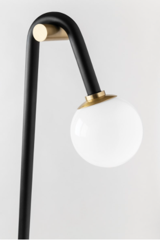 Whit Floor Lamp - Aged Brass/Dusk Black