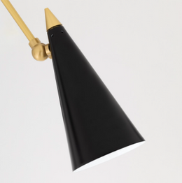 Moxie Floor Lamp - Aged Brass/Black White