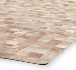 Tiled Hide Rug-Beige Hair On Hide-9'x12'