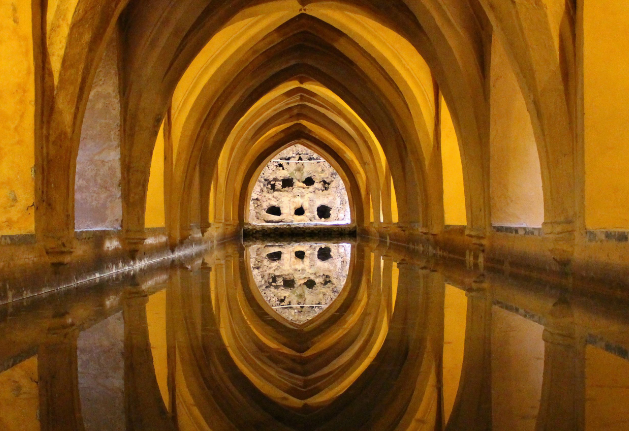 Underground Thermal Baths In Seville, Spain On Rag Paper