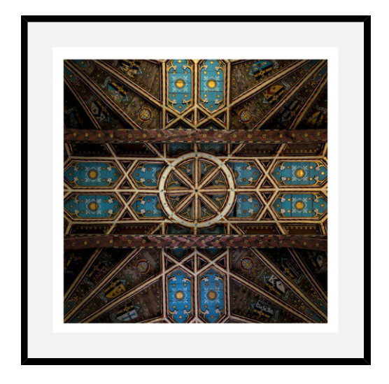 Polychrome Wooden Dome At St-David'S Cathedral Wales, Uk. On Rag Paper