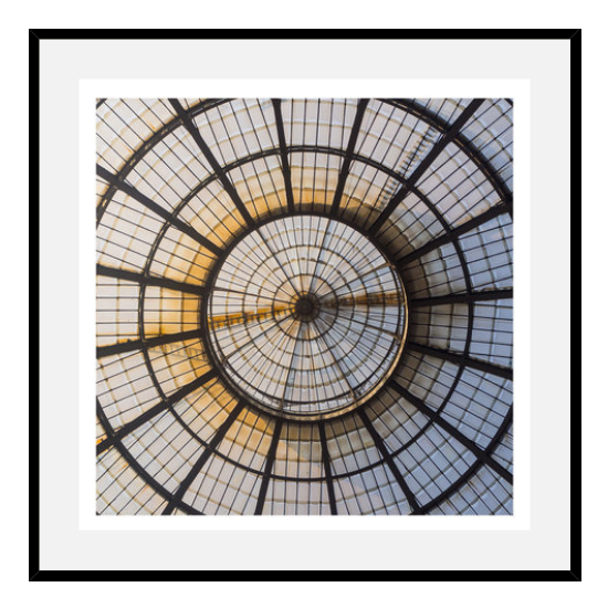 Dome At The Galleria Vittorio Emanuele Ii, Milan , Italy. On Rag Paper