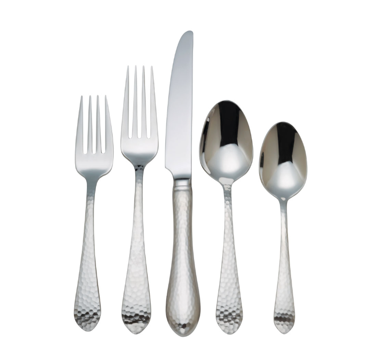 Hammered Antique Flatware 5 Piece Place Setting
