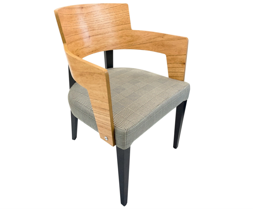 Bark Dining Chair Featuring Chinaberry and Graphite-Finished Legs