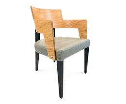 Bark Dining Chair Featuring Chinaberry and Graphite-Finished Legs