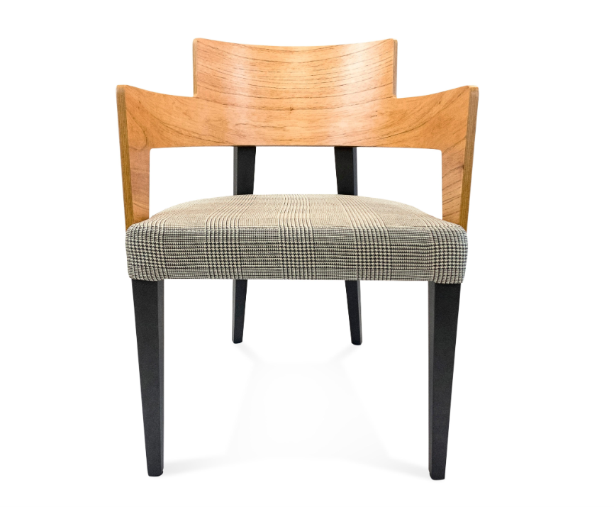 Bark Dining Chair Featuring Chinaberry and Graphite-Finished Legs