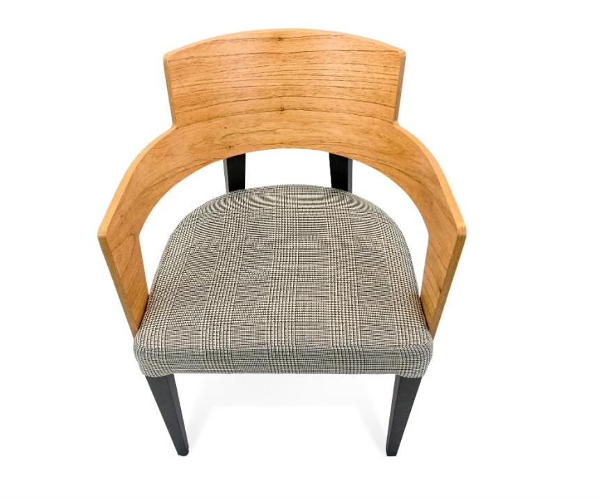 Bark Dining Chair Featuring Chinaberry and Graphite-Finished Legs