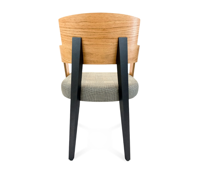 Bark Dining Chair Featuring Chinaberry and Graphite-Finished Legs