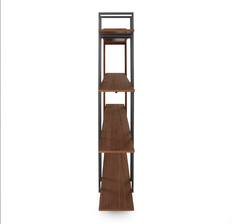 Contemporary Lim Bookcase in Walnut and Black Metal