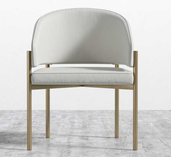 Solana Dining Chair, Antique Brushed Brass Base