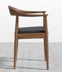 Round Chair, Monaco Black With Walnut