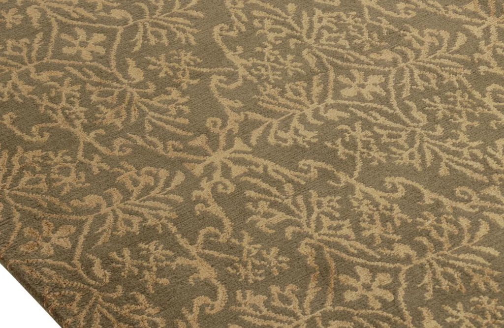 European Style Rug in Brown and Gold with Floral Pattern Cordoba