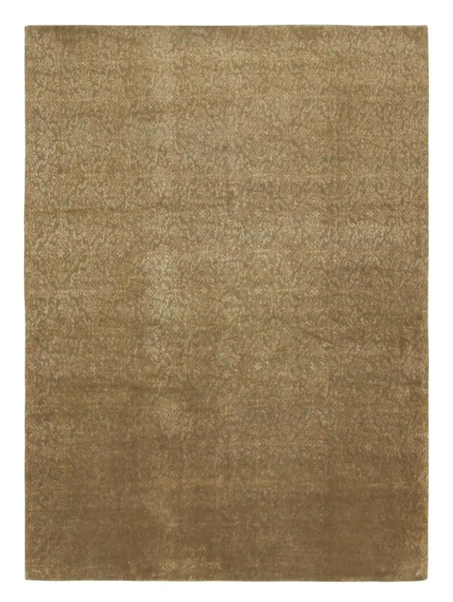 European Style Rug in Brown and Gold with Floral Pattern Cordoba