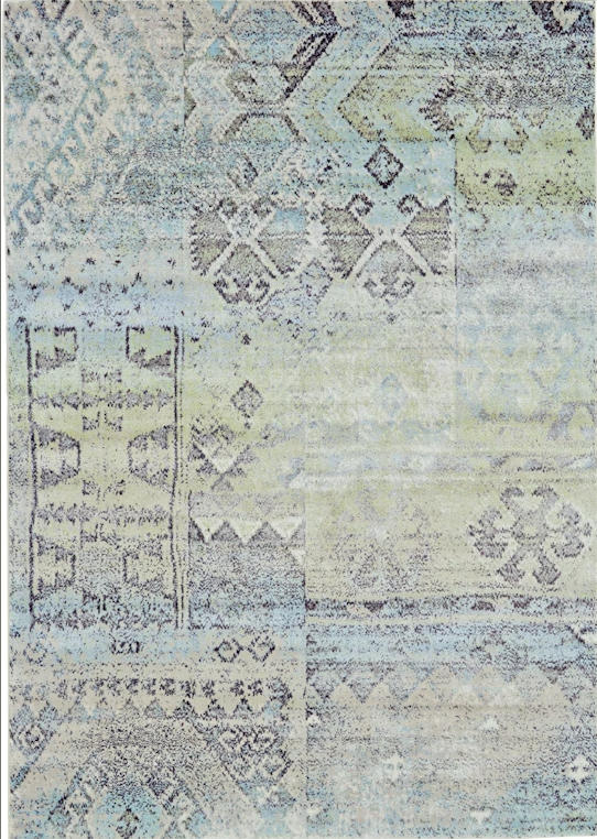 Katari Transitional Abstract Green Blue Gray Area Rug