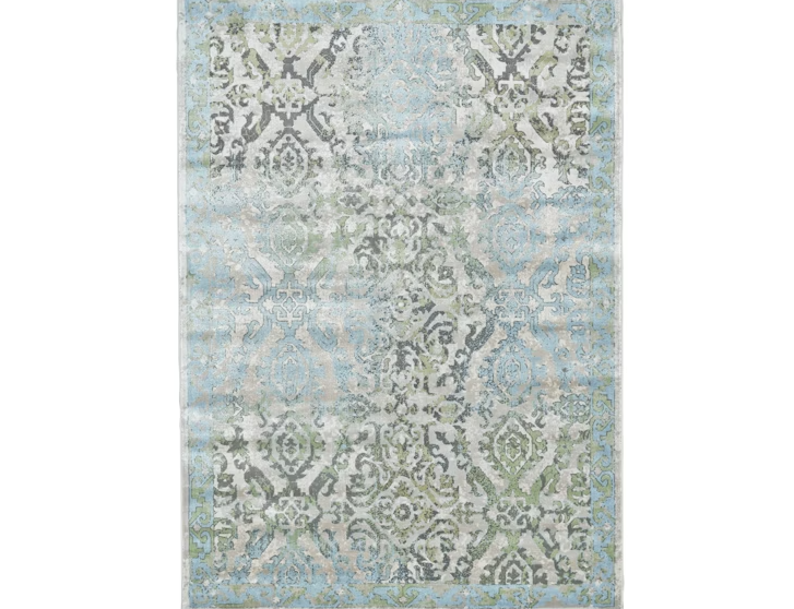 Katari Transitional Floral Botanical Blue Green Gray Area Rug