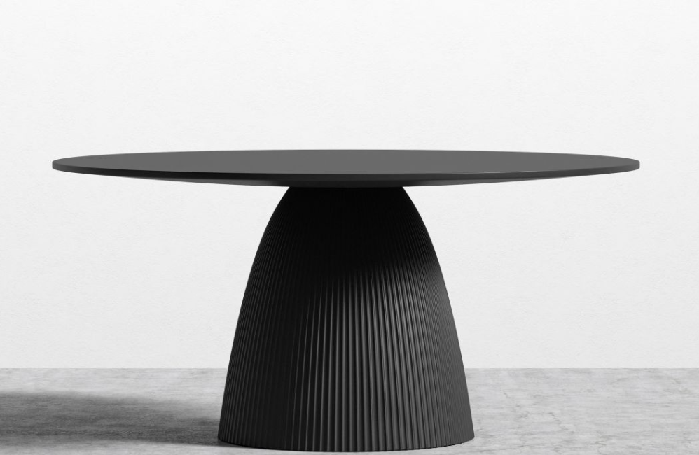 Gallus Dining Table, Black Concrete