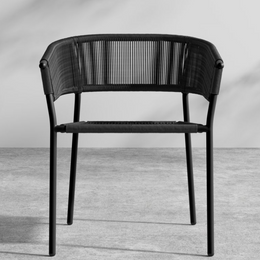 Afton Outdoor Dining Chair, Black Cord