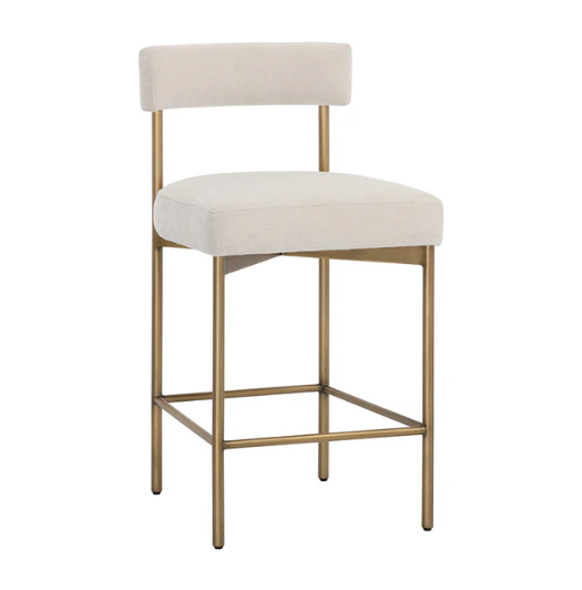 Seneca Counter Stool - Antique Brass, Danny Ivory