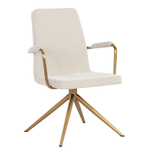 Hilda Swivel Dining Armchair, Chacha Cream