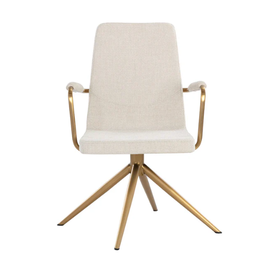 Hilda Swivel Dining Armchair, Chacha Cream