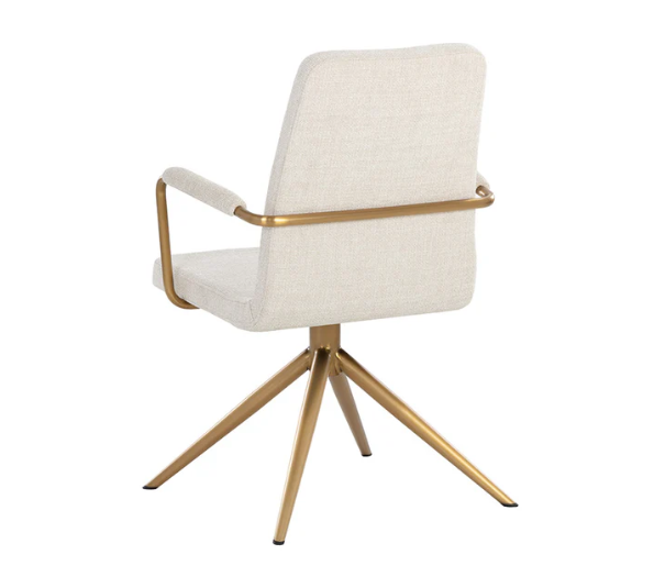 Hilda Swivel Dining Armchair, Chacha Cream