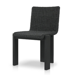 Roxy Outdoor Dining Chair, Faux Black Hyacinth