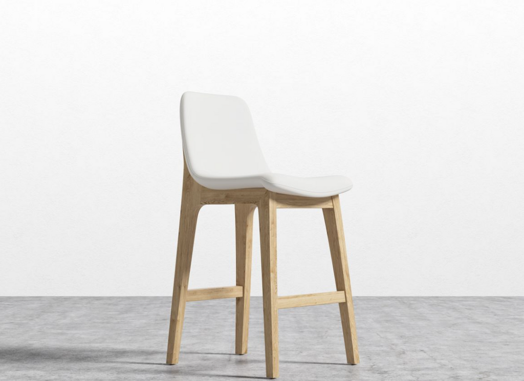 Aubrey Counter Stool, Trento Eggshell and Natural Wood