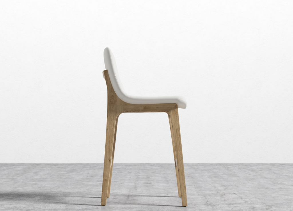 Aubrey Counter Stool, Trento Eggshell and Natural Wood